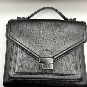 Loeffler Randall Rider Medium Tumbled Leather Satchel / Black Leather